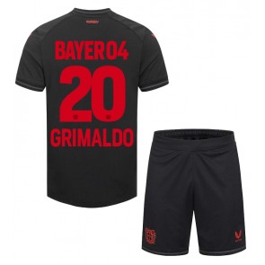 Bayer Leverkusen Alejandro Grimaldo #20 Hjemmebanesæt Børn 2023-24 Kort ærmer (+ korte bukser)